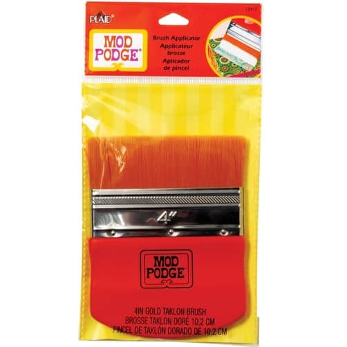 Plaid 12917 Mod Podge Flat Brush Applicator, Taklon Bristle, 4" W Bed